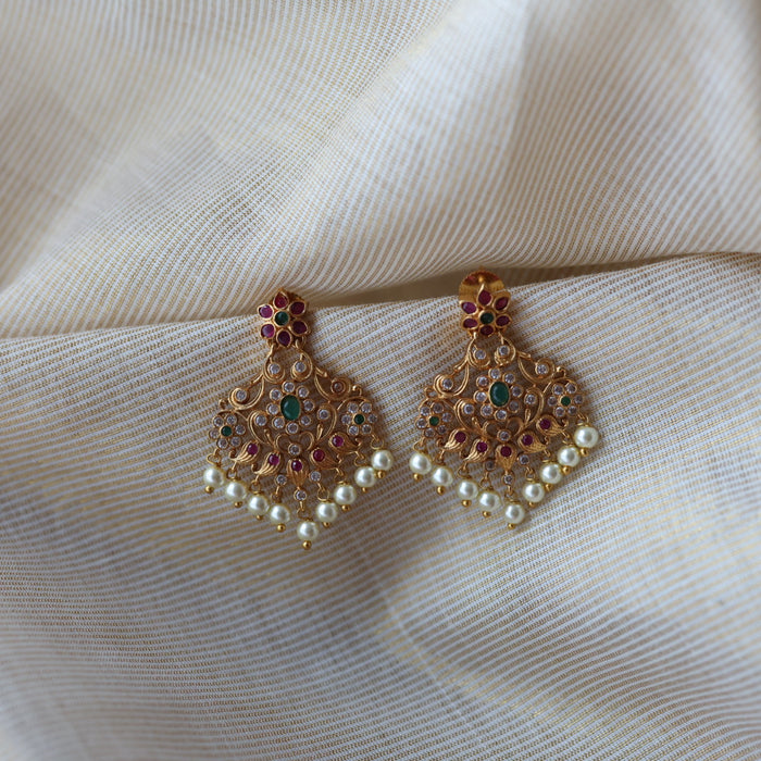 Antique multi stone drop earrings  AD4716