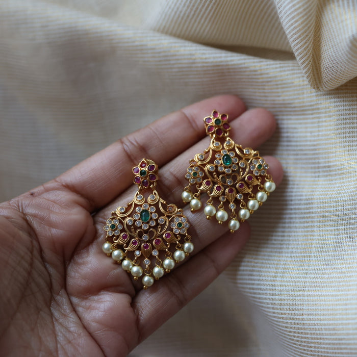 Antique multi stone drop earrings  AD4716