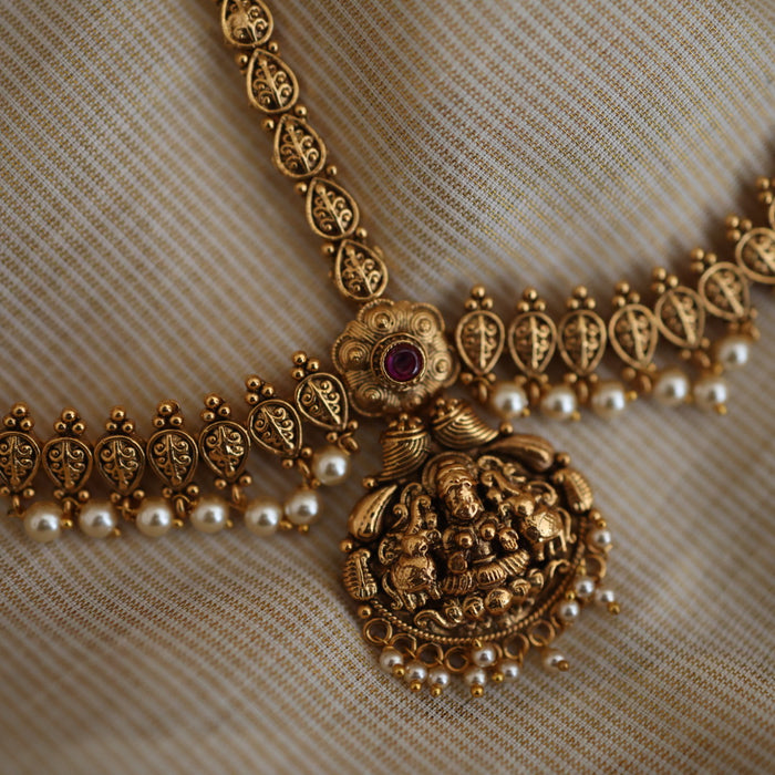 Antique ruby green stone three side tikka design tikka AT02288