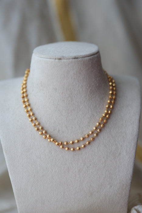 Heritage gold bead short necklace HC567