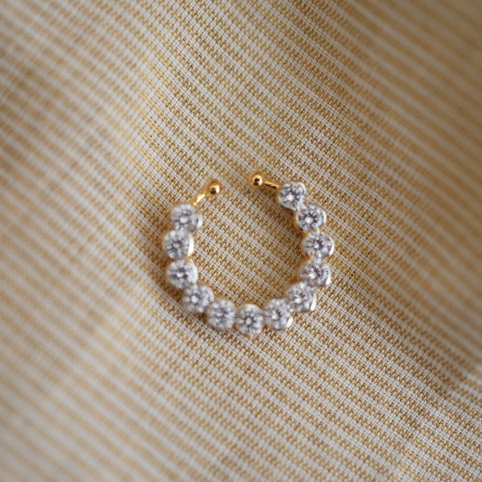Heritage white stone gold plated nosering HN00127