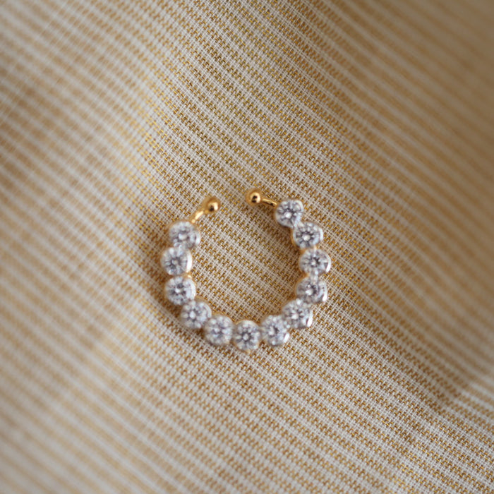 Heritage white stone gold plated nosering HN00127