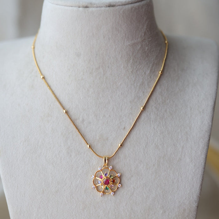Heritage gold plated pendant short chain HC2512