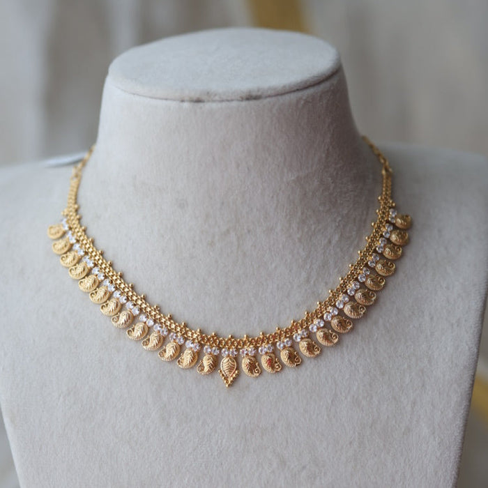 Heritage gold mango short necklace and earrings H122