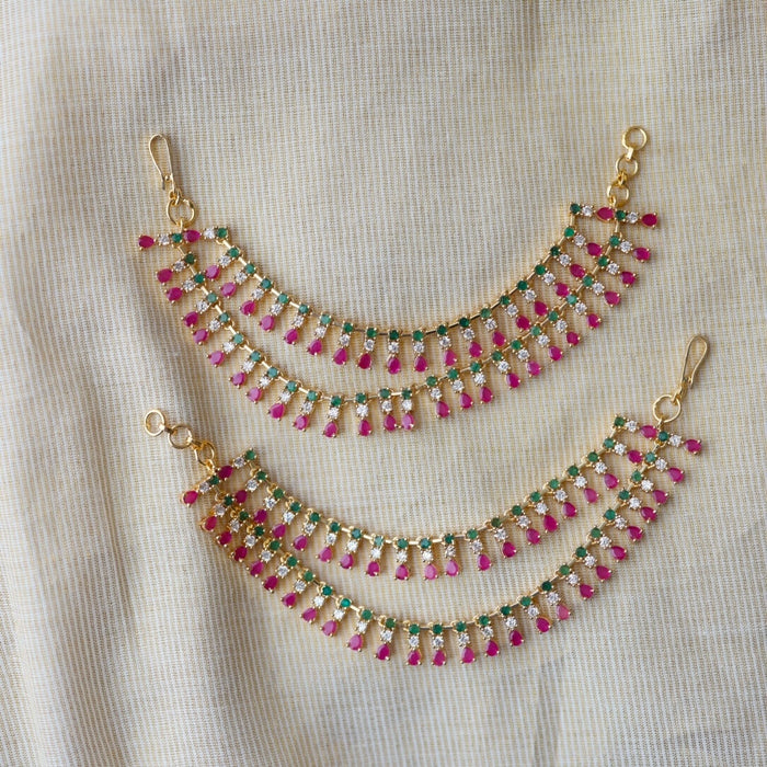 Heritage gold plated multi stone mattal ear accessoris HM1672