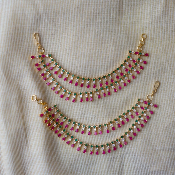 Heritage gold plated multi stone mattal ear accessoris HM1672