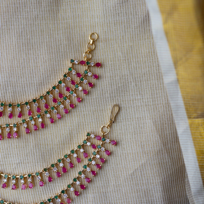 Heritage gold plated multi stone mattal ear accessoris HM1672