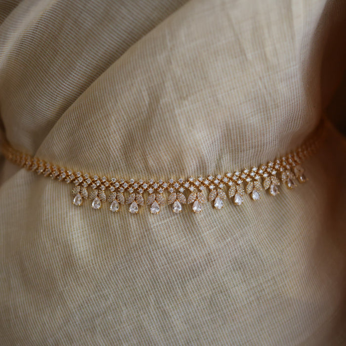 Heritage gold and plated  white stone waistchain  HW893