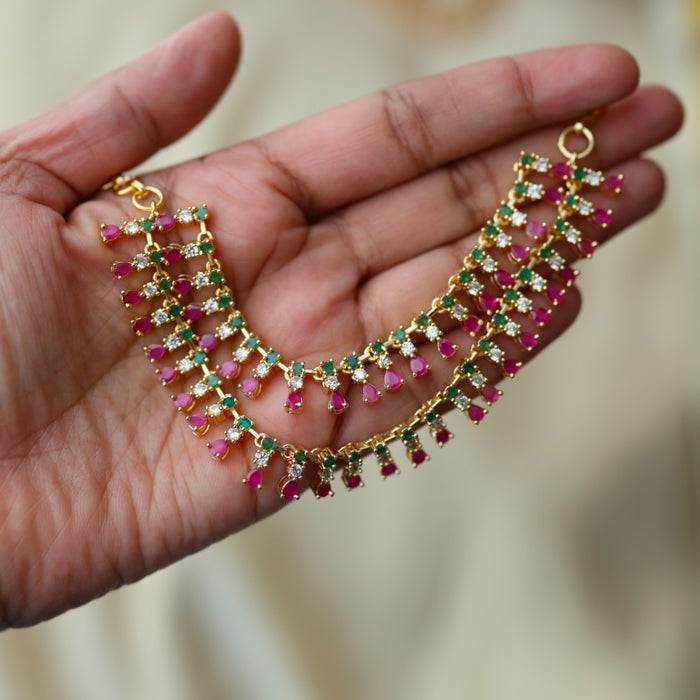 Heritage gold plated multi stone mattal ear accessoris HM1672