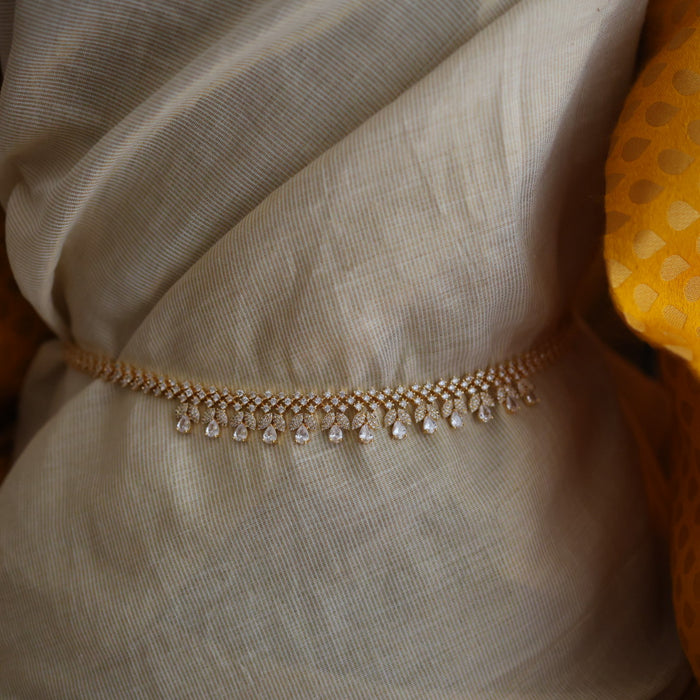 Heritage gold and plated  white stone waistchain  HW893