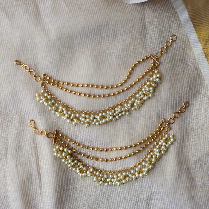 Antique pearl mattal ear accessoris HM2278