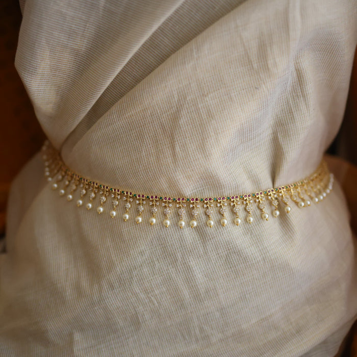 Heritage gold white stone waistchain HW10655
