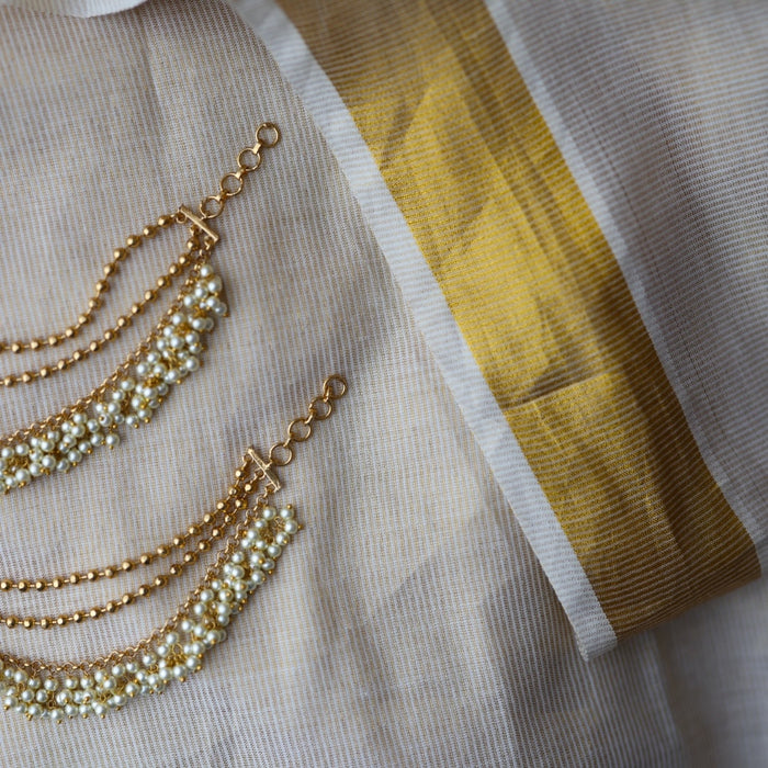 Antique pearl mattal ear accessoris HM2278