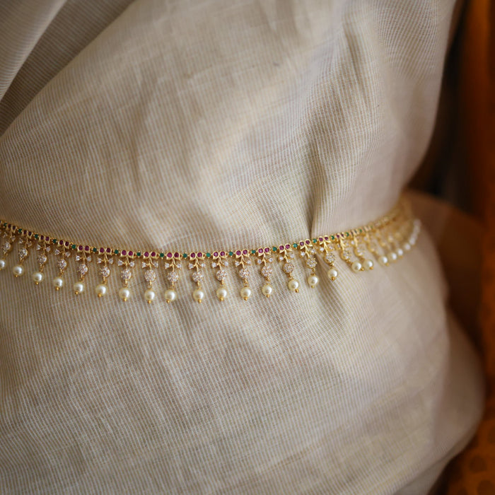 Heritage gold white stone waistchain HW10655