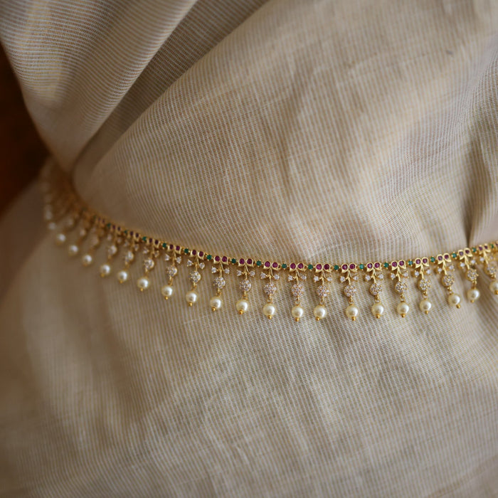 Heritage gold white stone waistchain HW10655