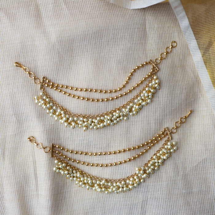 Antique pearl mattal ear accessoris HM2278