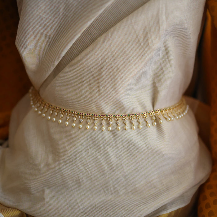 Heritage gold white stone waistchain HW10655