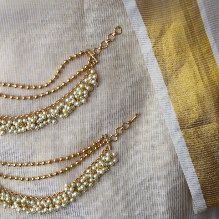 Antique pearl mattal ear accessoris HM2278