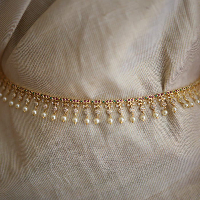 Heritage gold white stone waistchain HW10655