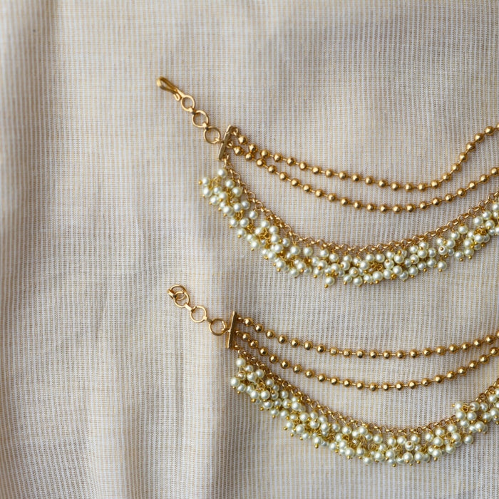 Antique pearl mattal ear accessoris HM2278