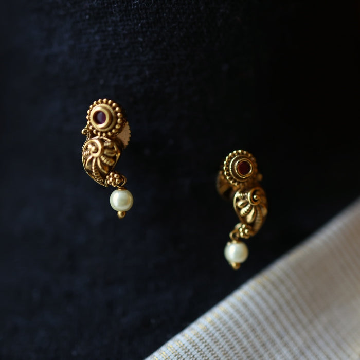 Antique mango short necklace with earrings TTS4910