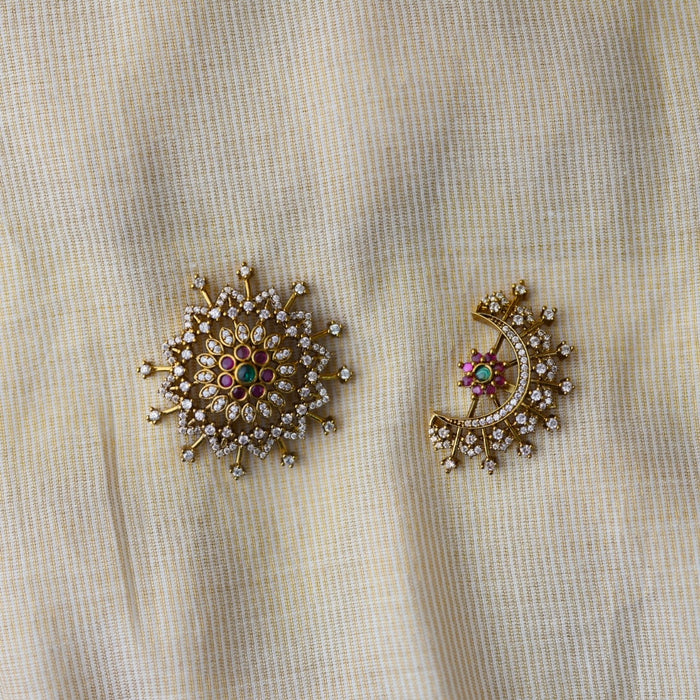 Antique White stone sun and moon hair accessories HA163