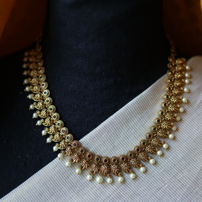 Antique mango short necklace with earrings TTS4910
