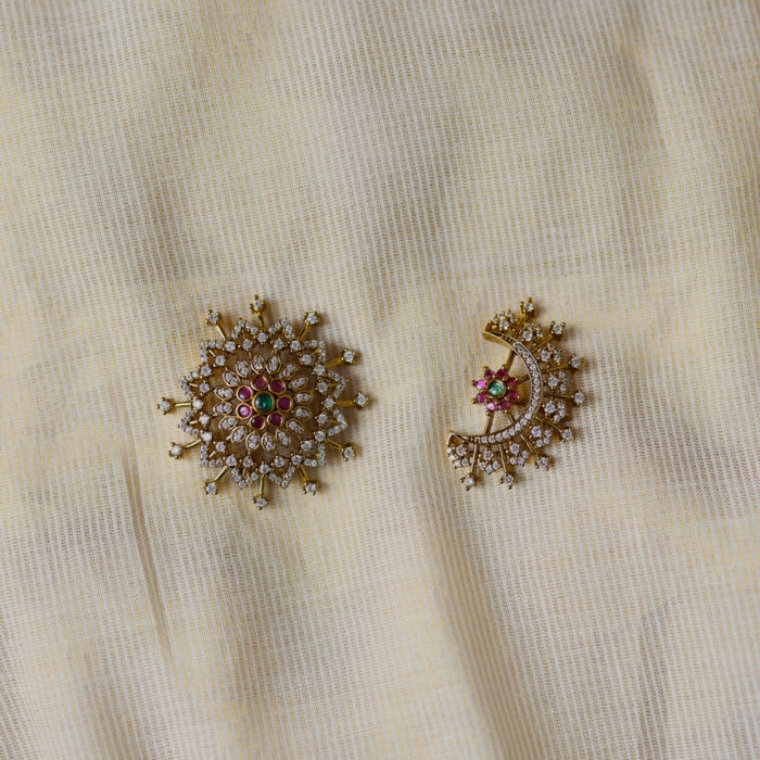 Antique White stone sun and moon hair accessories HA163