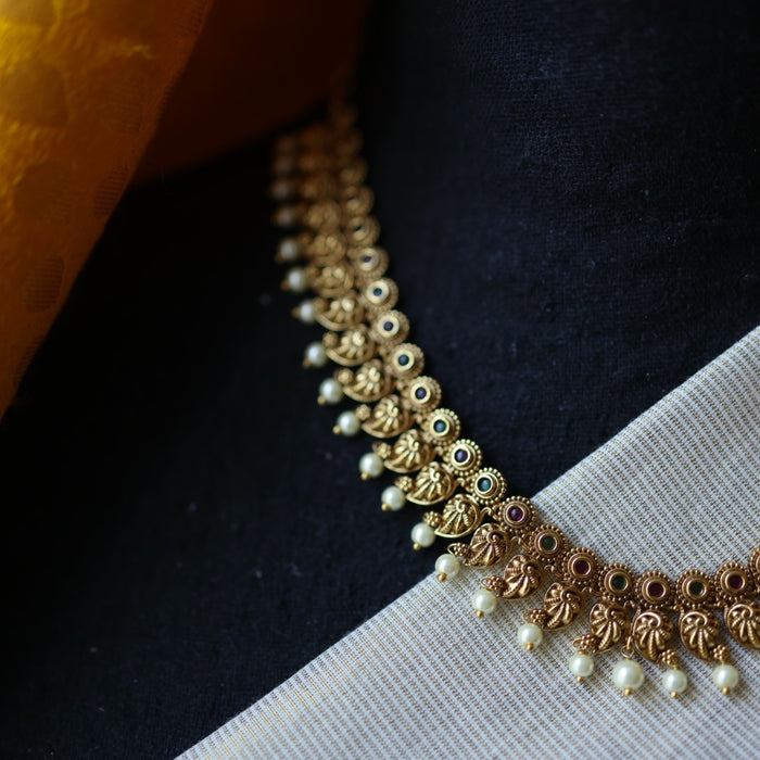 Antique mango short necklace with earrings TTS4910