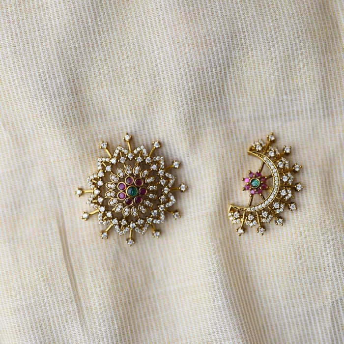 Antique White stone sun and moon hair accessories HA163