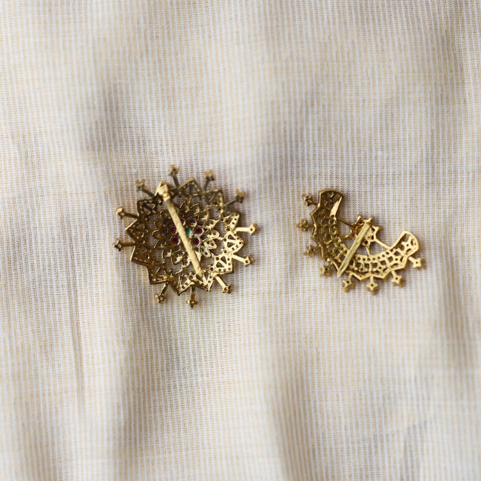 Antique White stone sun and moon hair accessories HA163