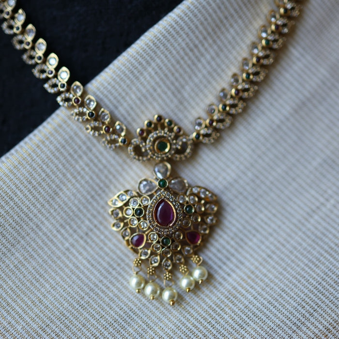 Antique short necklace with earrings TTS4911