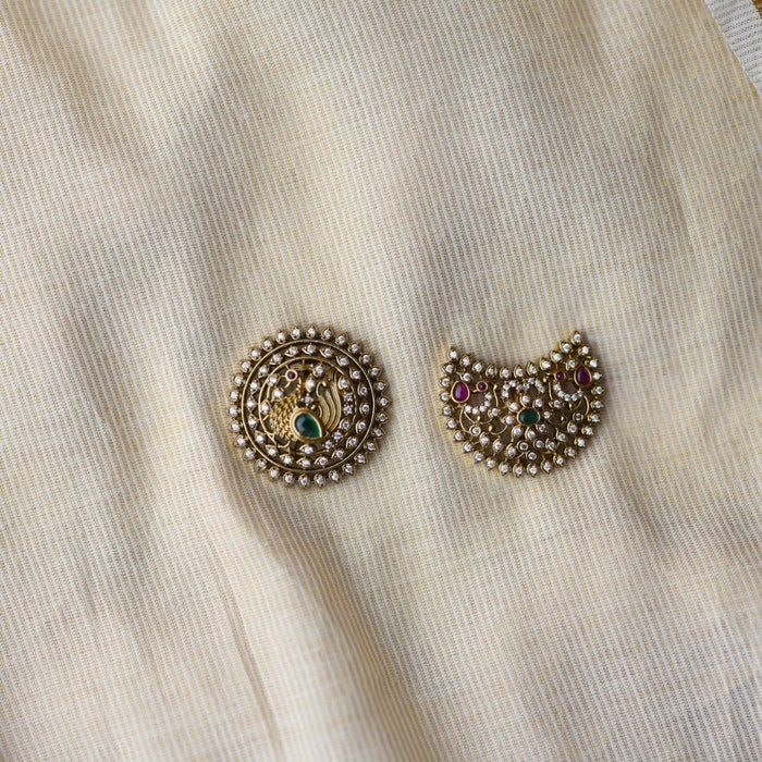 Antique White stone sun and moon hair accessories HA3682