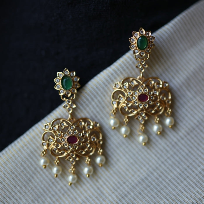 Antique gold short necklace with earrings S1B20094