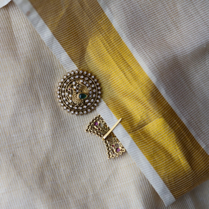 Antique White stone sun and moon hair accessories HA3682