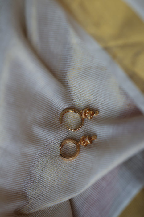 Heritage gold plated white stone hoop earrings HD211
