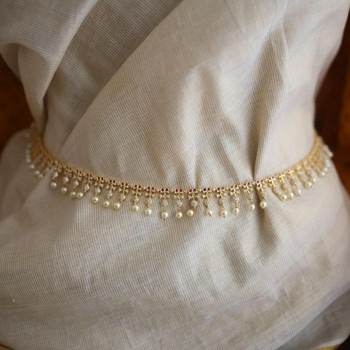Heritage gold and pearl design long necklace/ waistchain HL1023