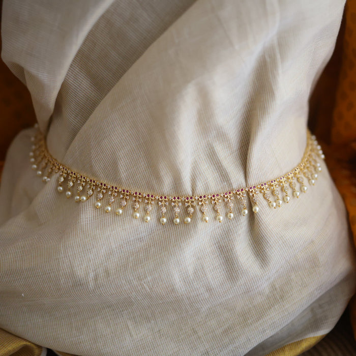 Heritage gold and pearl design long necklace/ waistchain HL1023