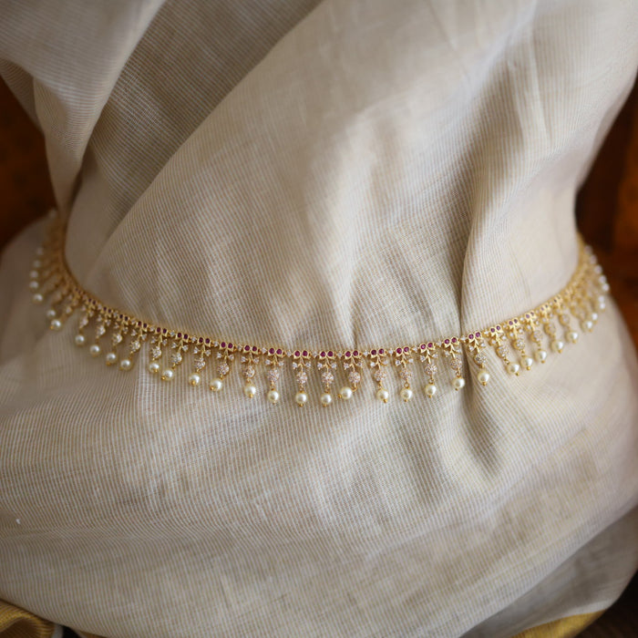 Heritage gold and pearl design long necklace/ waistchain HL1023