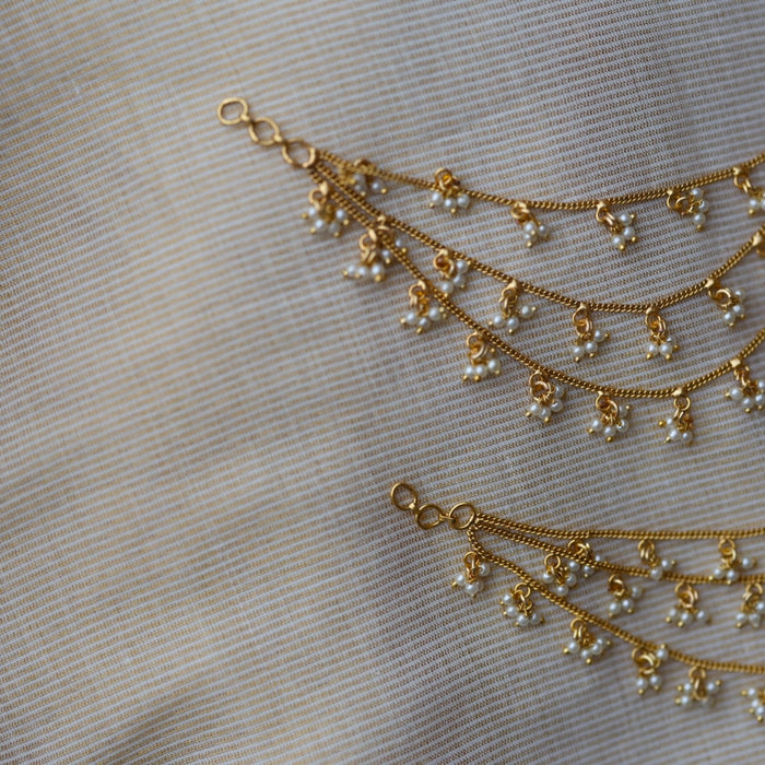 Heritage gold plated pearl mattal ear accessoris HM222