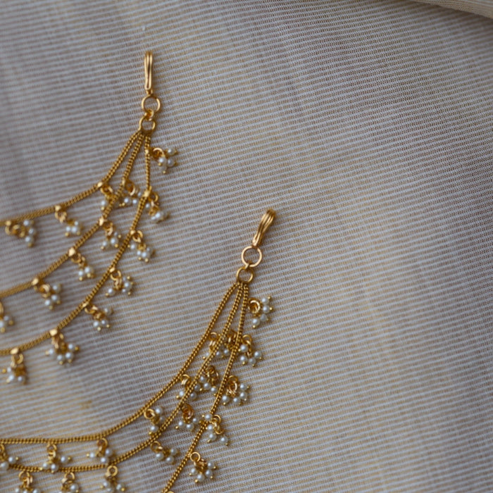 Heritage gold plated pearl mattal ear accessoris HM222