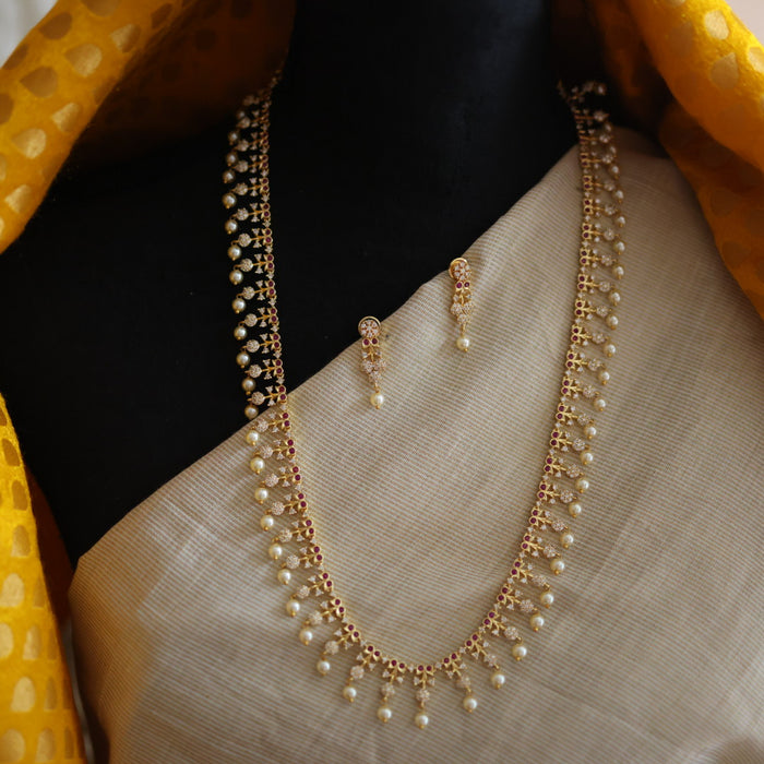 Heritage gold and pearl design long necklace/ waistchain HL1023