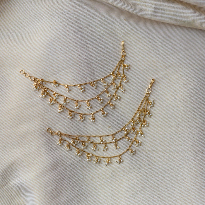 Heritage gold plated pearl mattal ear accessoris HM222