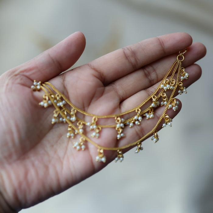 Heritage gold plated pearl mattal ear accessoris HM222