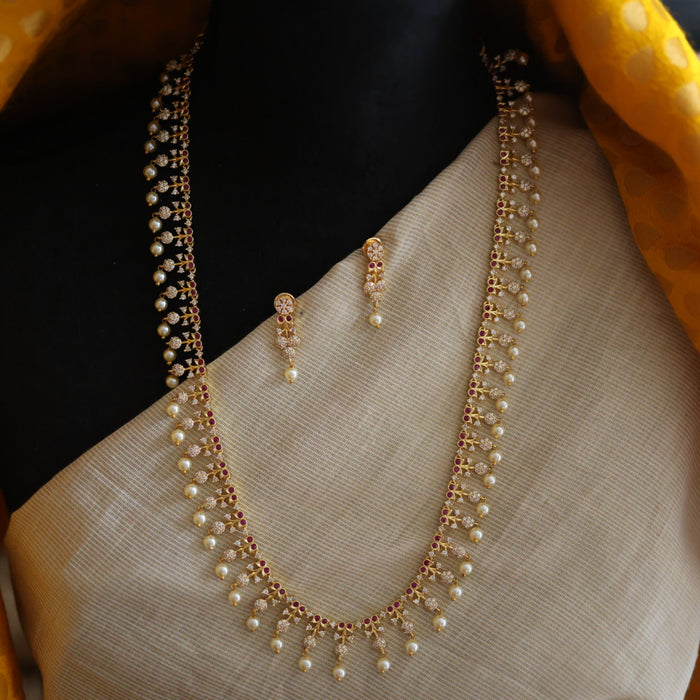Heritage gold and pearl design long necklace/ waistchain HL1023