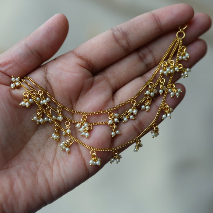 Heritage gold plated pearl mattal ear accessoris HM222