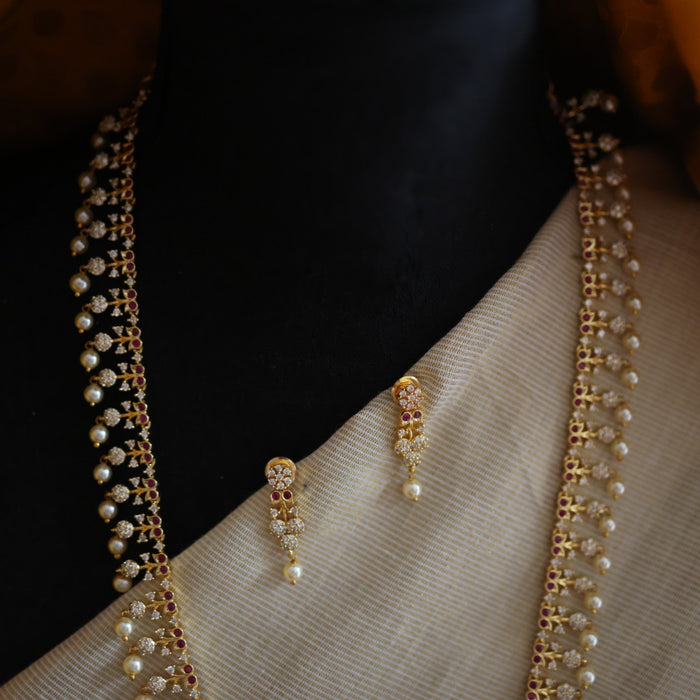 Heritage gold and pearl design long necklace/ waistchain HL1023