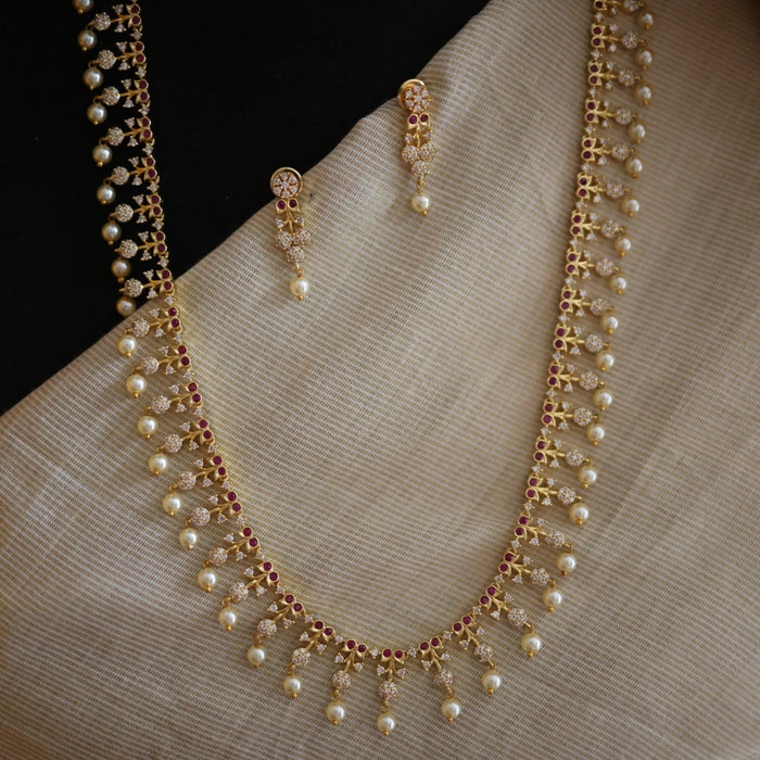 Heritage gold and pearl design long necklace/ waistchain HL1023