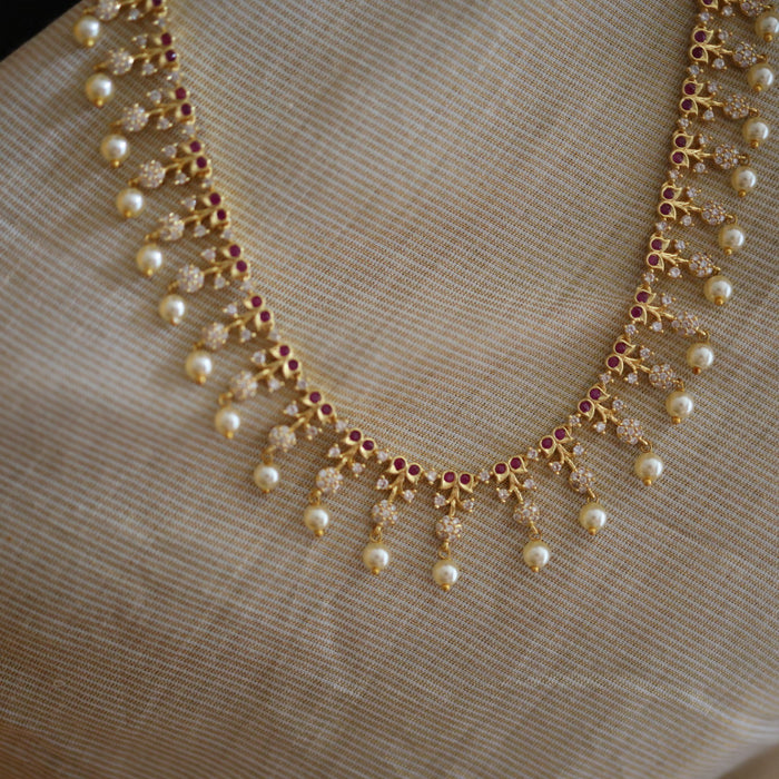 Heritage gold and pearl design long necklace/ waistchain HL1023