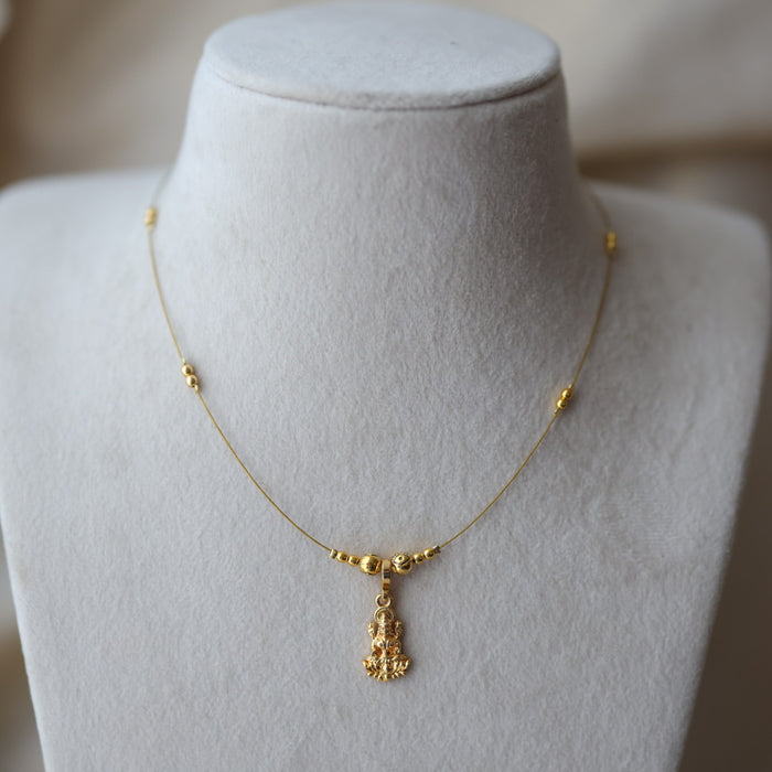 Heritage gold plated invisible short necklace IN9076